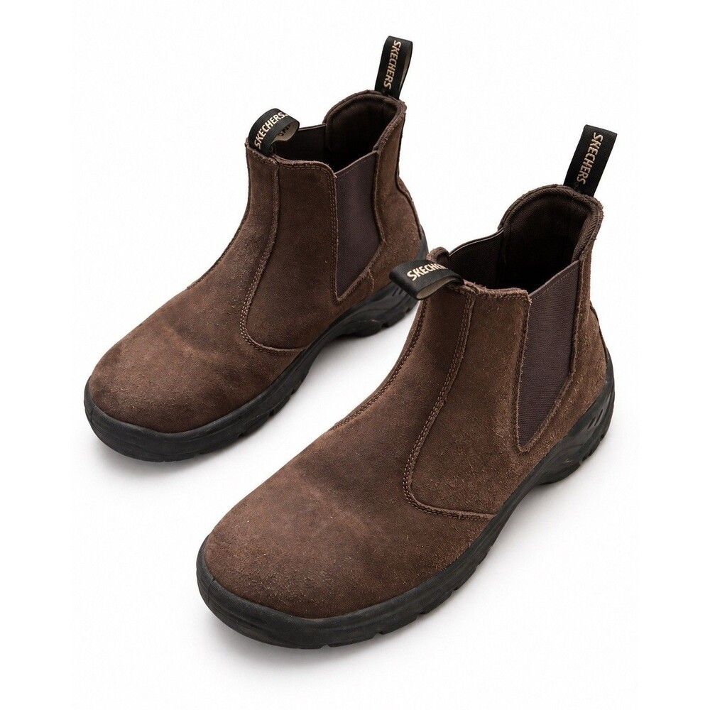 Skechers Work Steel Toe Pull-On Chelsea Boots Brown Men’s 12 77537